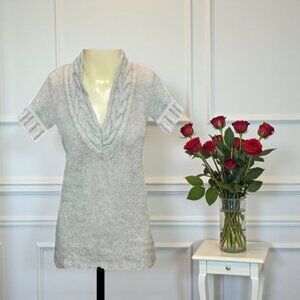 Pandemonium Short Sleeve Cable Knit Pullover Sweater